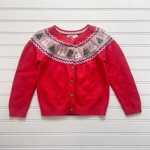 MINI BODEN EUC Fair Isle Christmas Cardigan Sweater